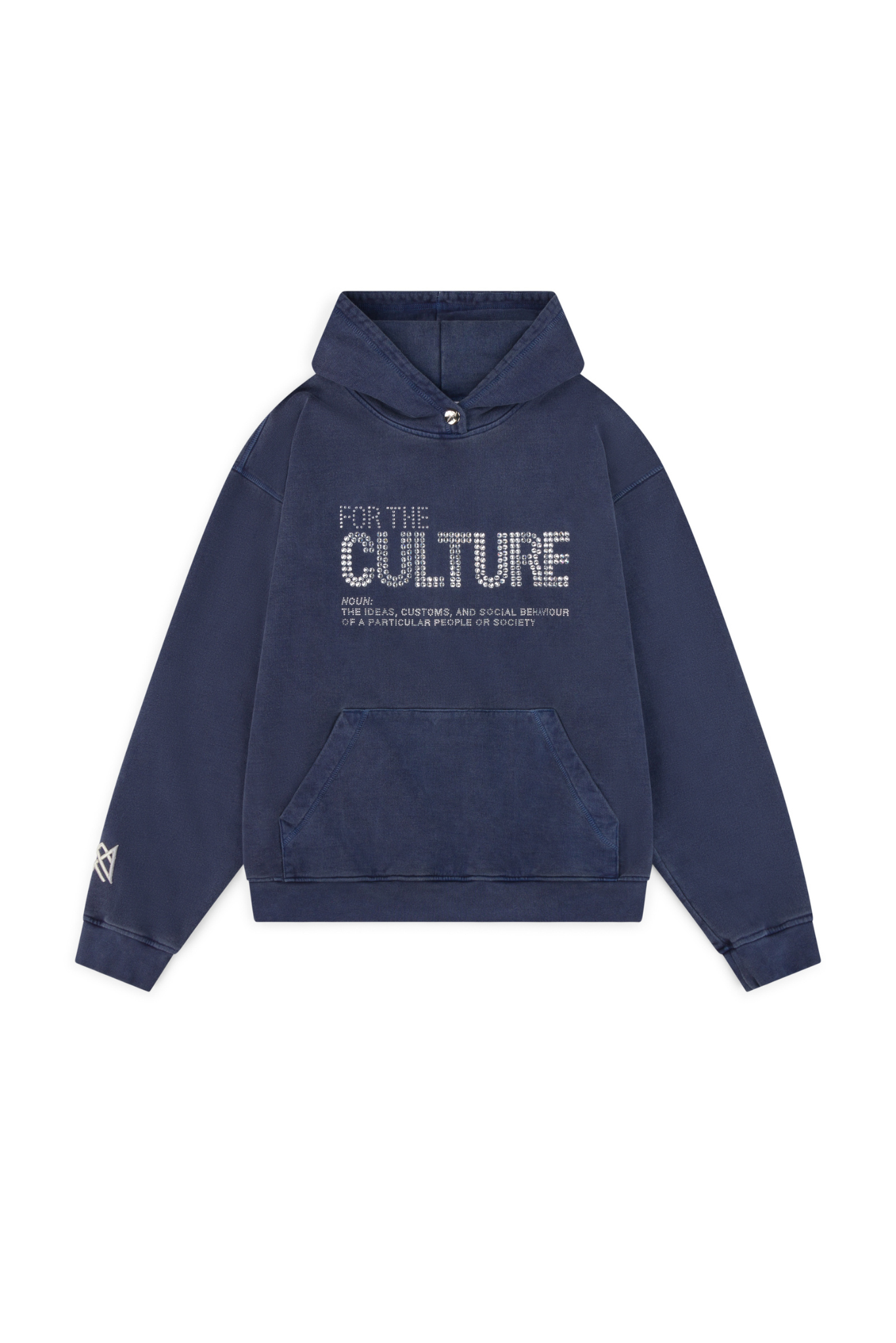 Donkerblauwe Hoodie met ‘Culture’ Print – Streetwear Stijl