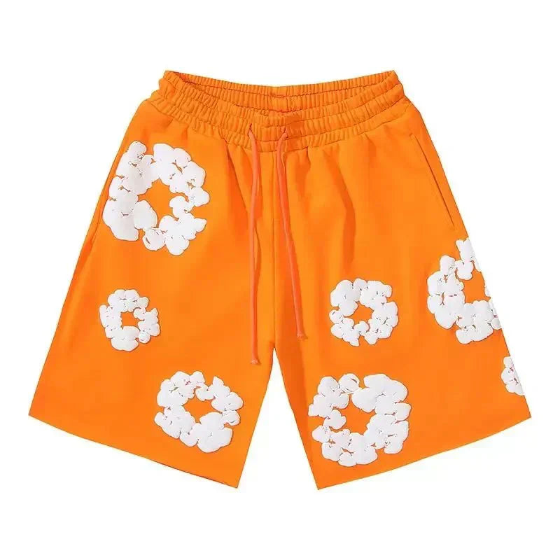 Nola - Flower Kiss Zomerset Unisex Modieuze Comfi T-Shirt en Shorts Witte Bloemen