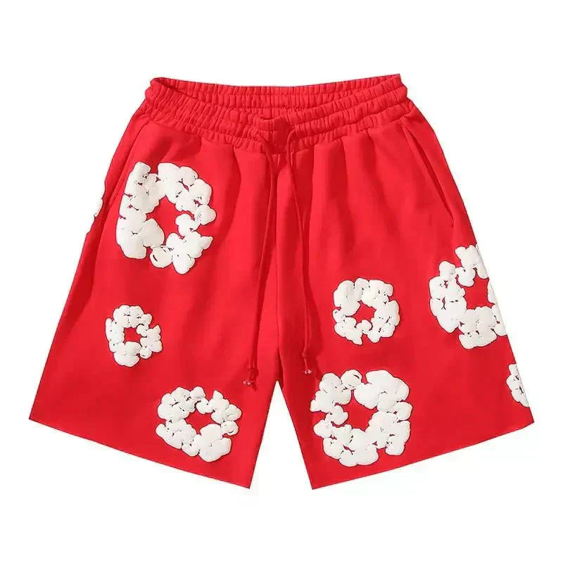 Nola - Flower Kiss Zomerset Unisex Modieuze Comfi T-Shirt en Shorts Witte Bloemen