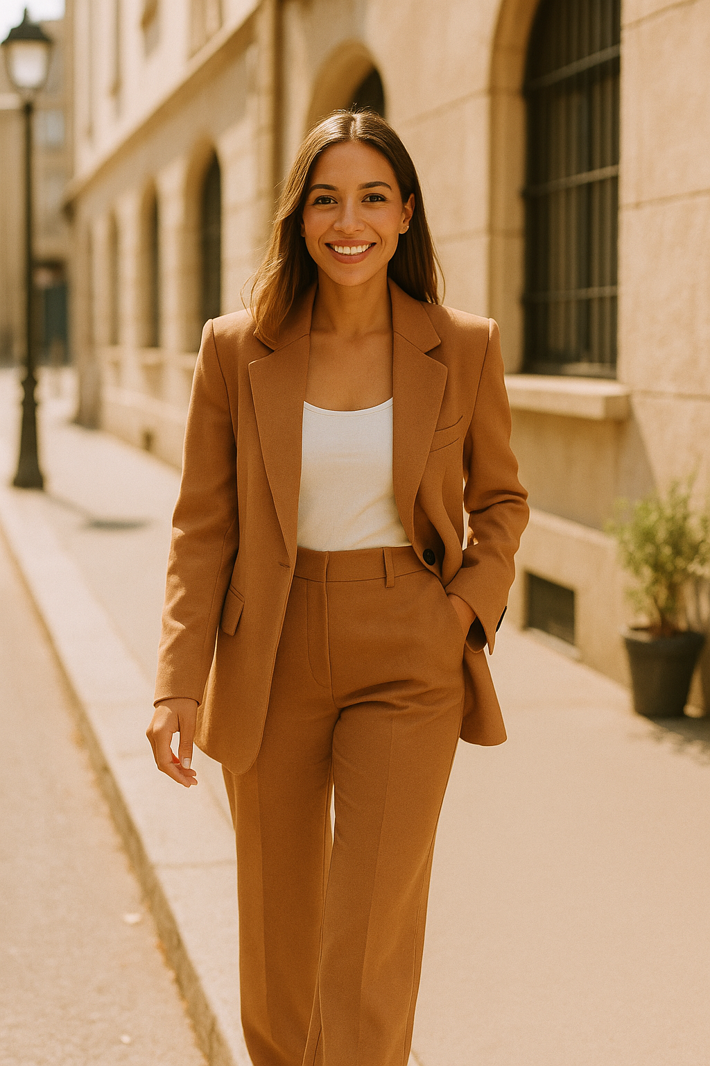 VeraModa Effen Kleur Vrouwen Suit Pak Set met Colbert Blazer en Hoge Taille Wijde Flared Pantalon