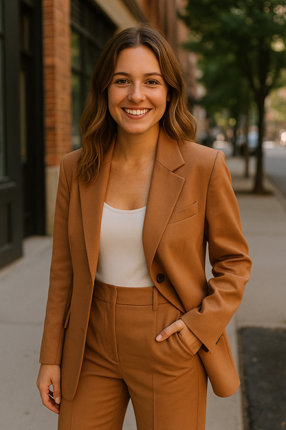 VeraModa Effen Kleur Vrouwen Suit Pak Set met Colbert Blazer en Hoge Taille Wijde Flared Pantalon