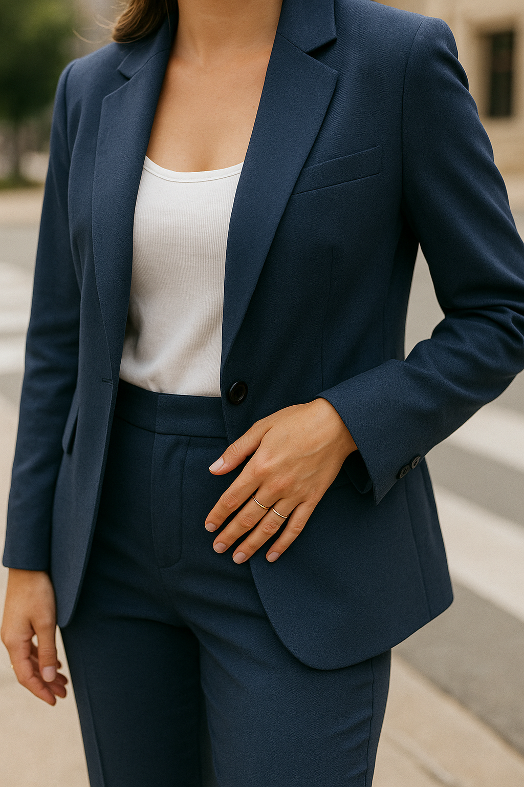 VeraModa Effen Kleur Vrouwen Suit Pak Set met Colbert Blazer en Hoge Taille Wijde Flared Pantalon