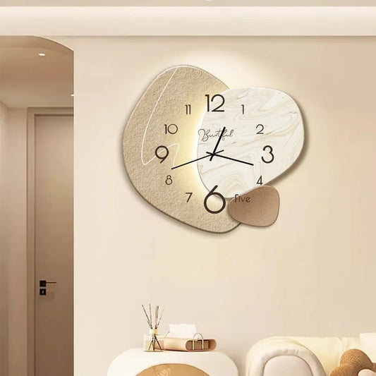 LuxeTick - Moderne Decoratieve Wandklok voor Elegante Ruimtes met 3 Organische Ronde Vormen