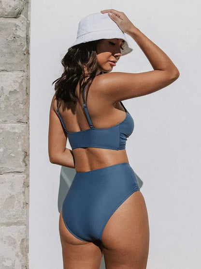 Silke - Stijlvolle Elegante Hoge Taille Bikini Set Ondersteunend met Bloemen