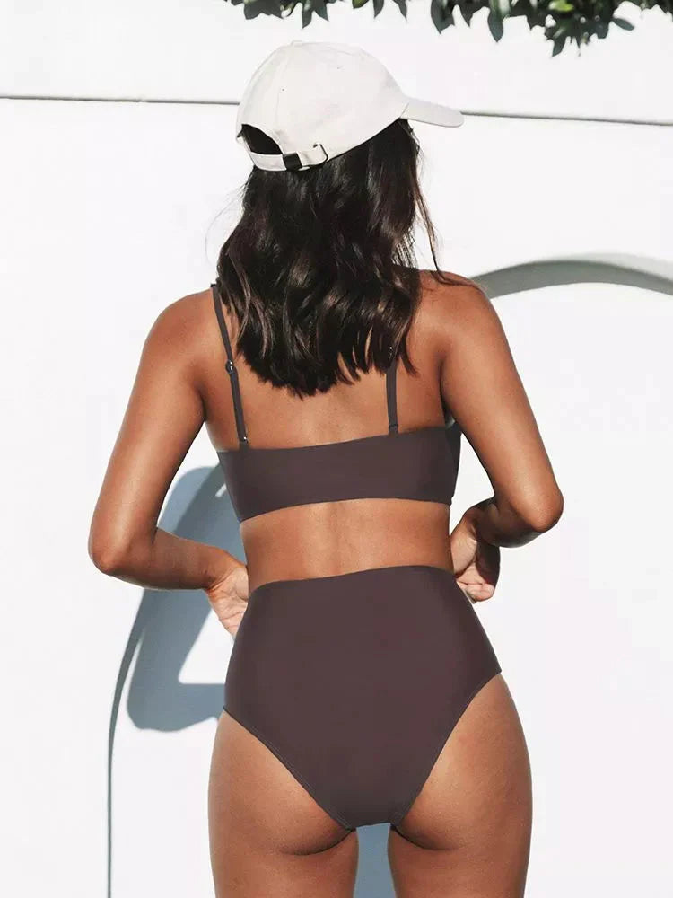 Silke - Stijlvolle Elegante Hoge Taille Bikini Set Ondersteunend met Bloemen