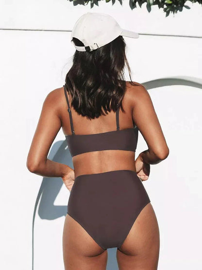 Silke - Stijlvolle Elegante Hoge Taille Bikini Set Ondersteunend met Bloemen