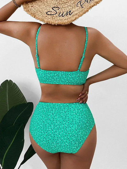 Silke - Stijlvolle Elegante Hoge Taille Bikini Set Ondersteunend met Bloemen