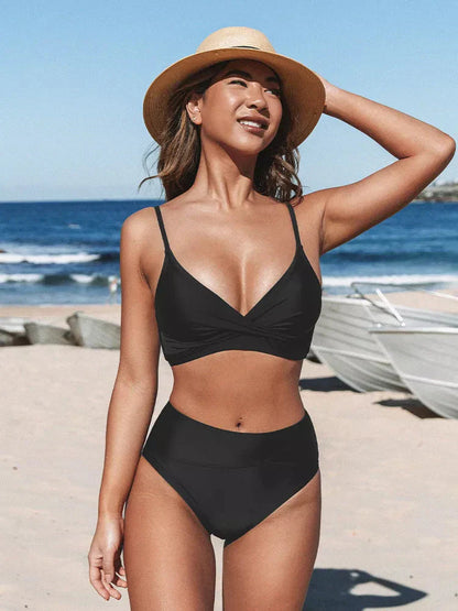 Silke - Stijlvolle Elegante Hoge Taille Bikini Set Ondersteunend met Bloemen