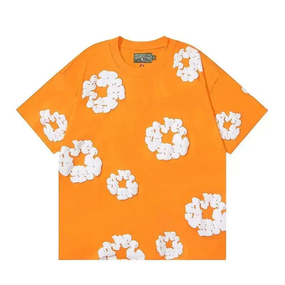 Nola - Flower Kiss Zomerset Unisex Modieuze Comfi T-Shirt en Shorts Witte Bloemen