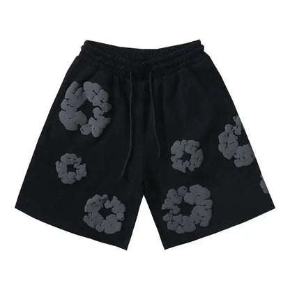 Nola - Flower Kiss Zomerset Unisex Modieuze Comfi T-Shirt en Shorts Witte Bloemen