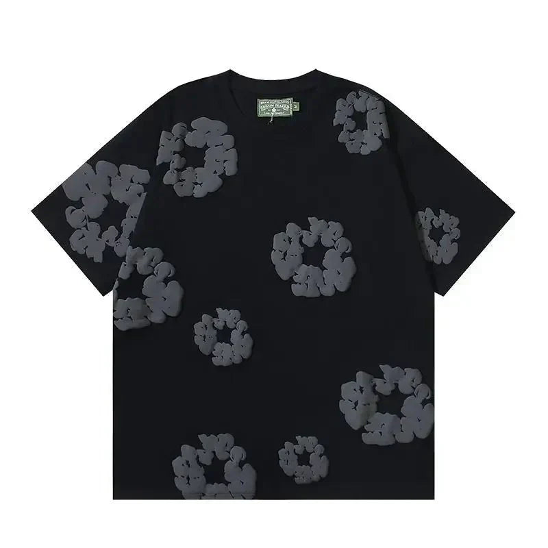 Nola - Flower Kiss Zomerset Unisex Modieuze Comfi T-Shirt en Shorts Witte Bloemen