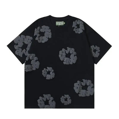 Nola - Flower Kiss Zomerset Unisex Modieuze Comfi T-Shirt en Shorts Witte Bloemen