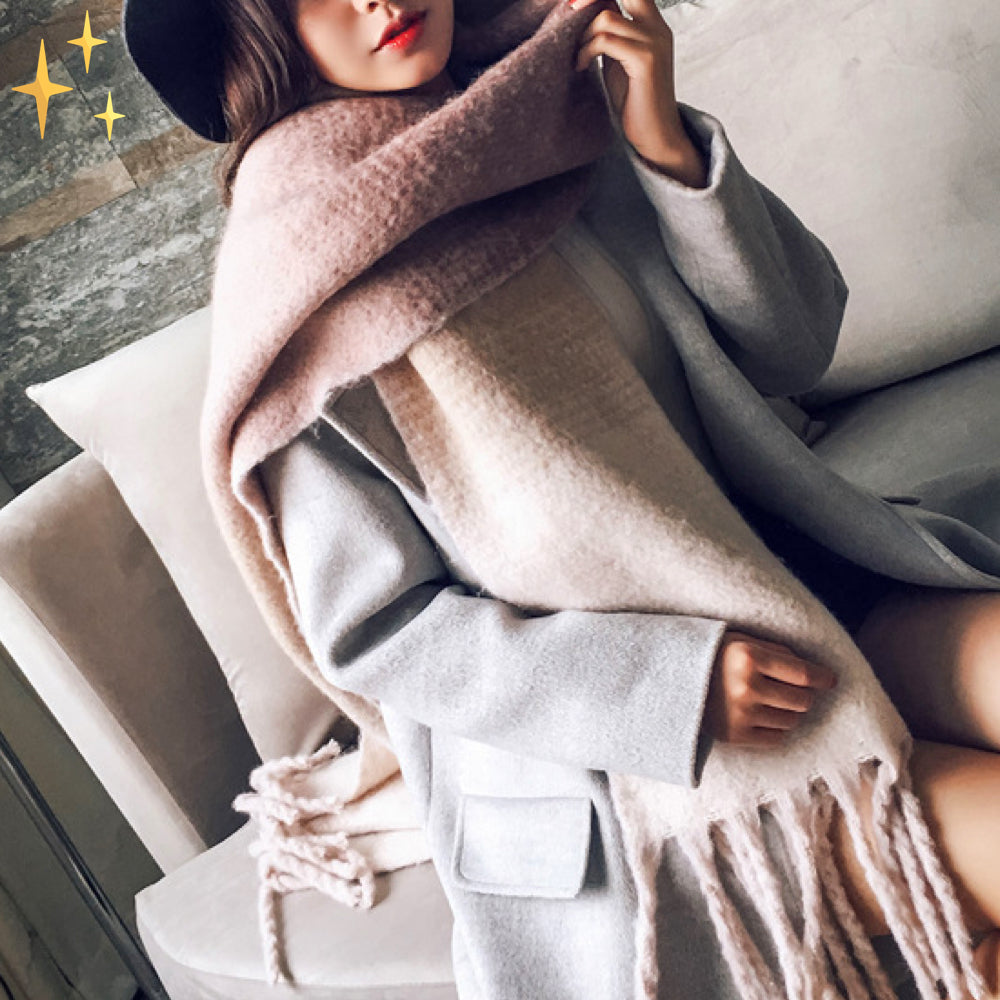 Lorena Cashmere Grote Sjaal met Plaid en Slierten voor Complete Warmte en een Finishing Touch Accessoire