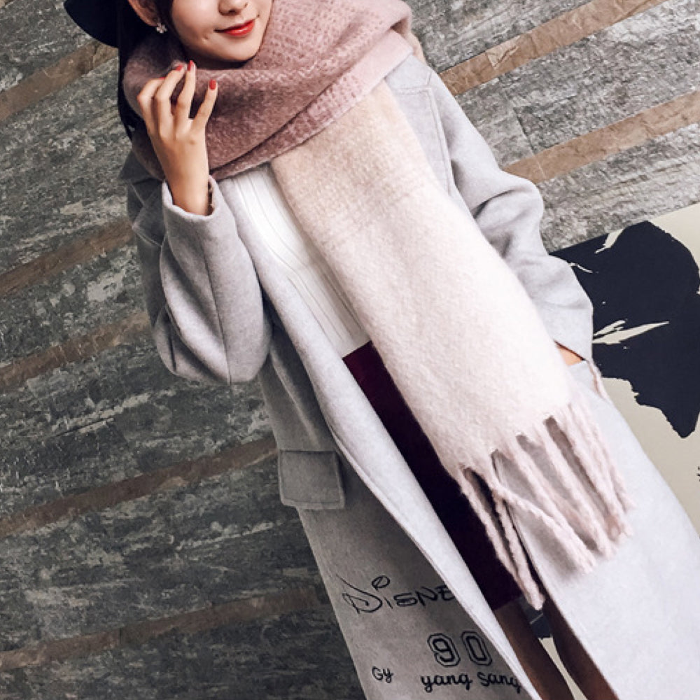Lorena Cashmere Grote Sjaal met Plaid en Slierten voor Complete Warmte en een Finishing Touch Accessoire